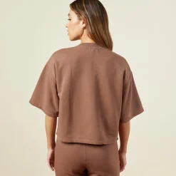 MONROW 90's Classic Sweatshirt Tee DUSTYCOCOA Flash Sale